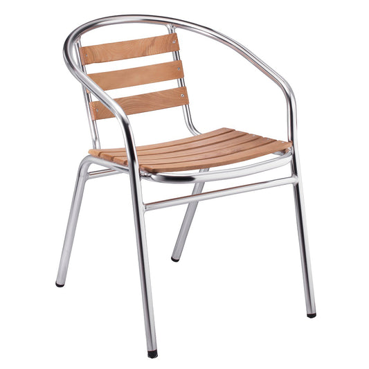 5301 Aluminum & Teak Arm Chair